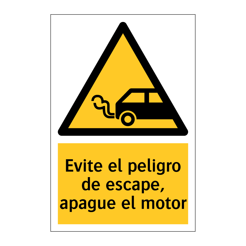 Evite el peligro de escape, apague el motor