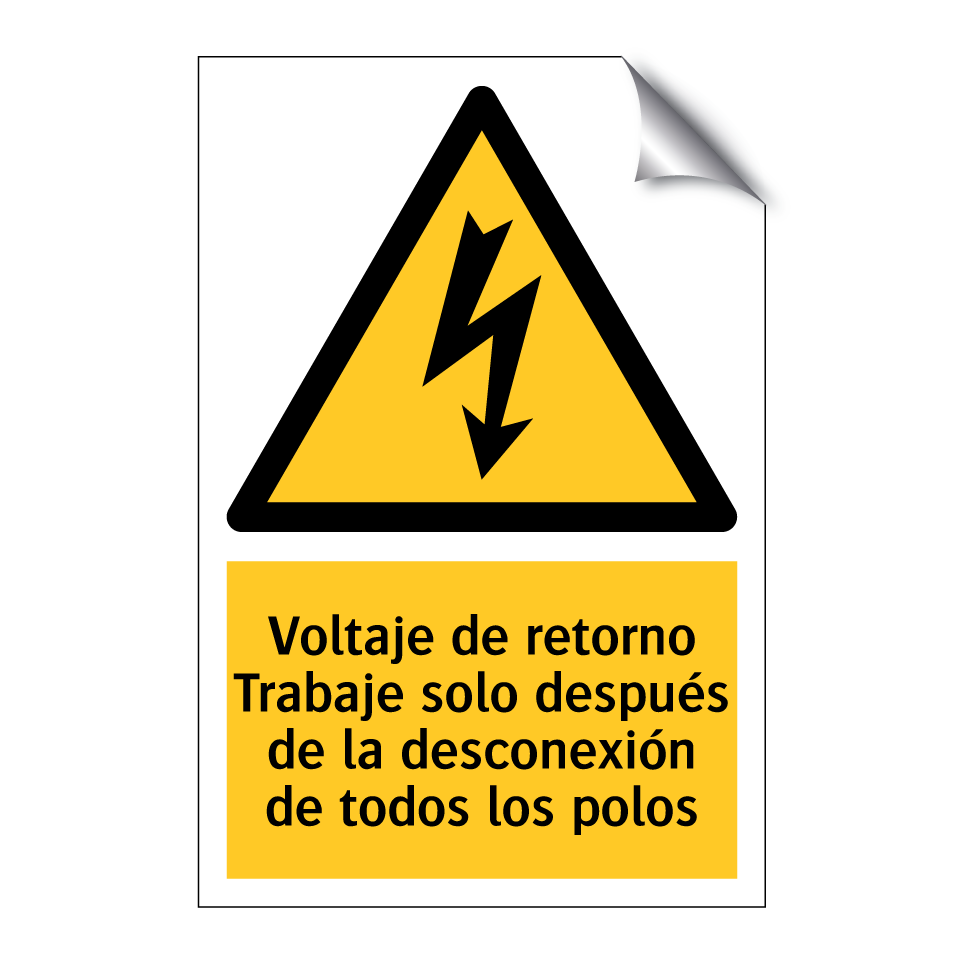 Voltaje de retorno Trabaje solo después de la desconexión de todos los polos