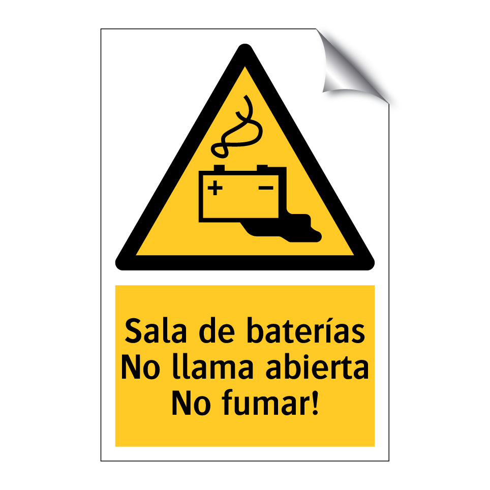 Sala de baterías No llama abierta No fumar!