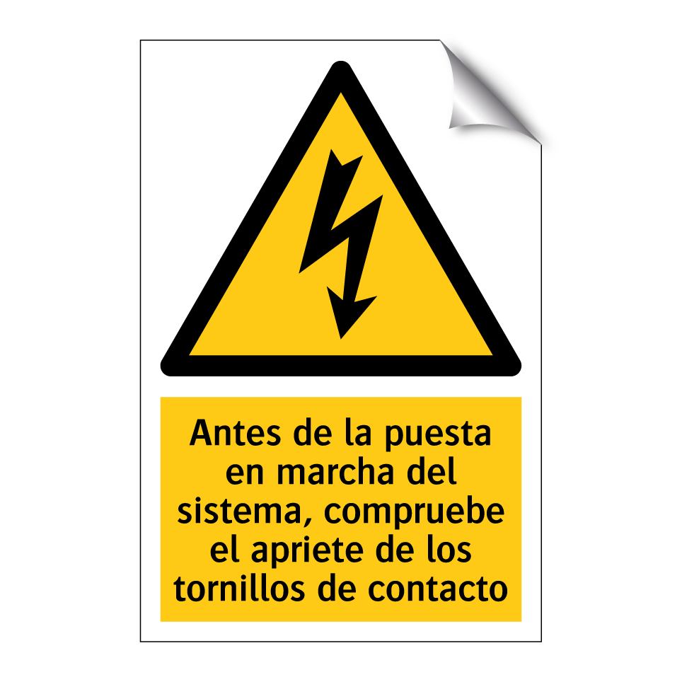 Antes de la puesta en marcha del sistema, compruebe el apriete de los tornillos de contacto
