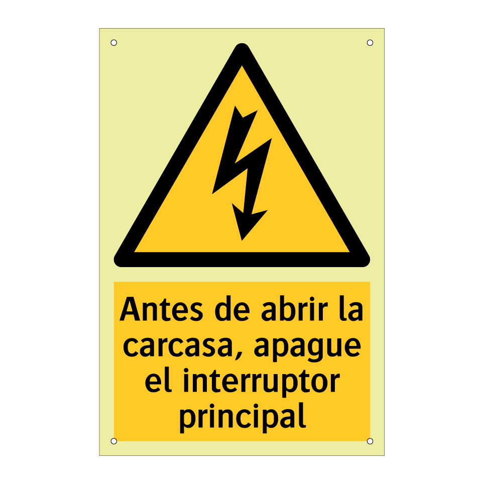 Antes de abrir la carcasa, apague el interruptor principal