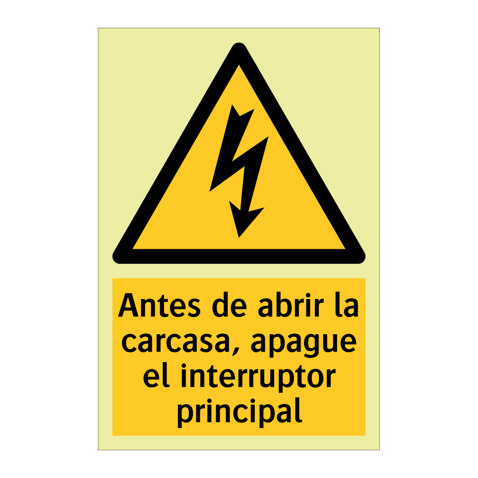 Antes de abrir la carcasa, apague el interruptor principal