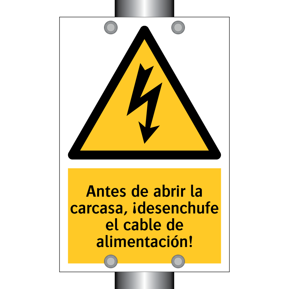 Antes de abrir la carcasa, ¡desenchufe el cable de alimentación!
