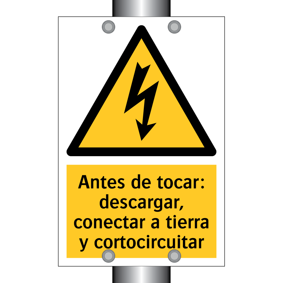 Antes de tocar: descargar, conectar a tierra y cortocircuitar