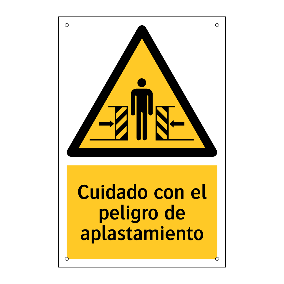Cuidado con el peligro de aplastamiento