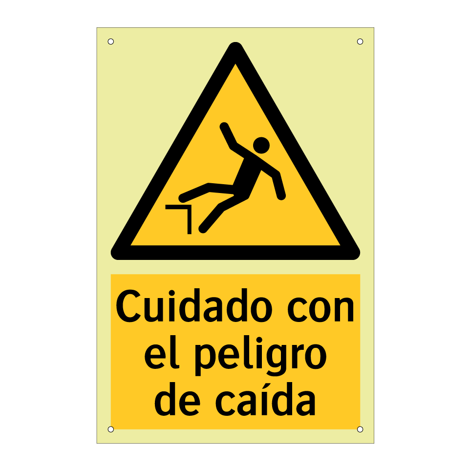Cuidado con el peligro de caída