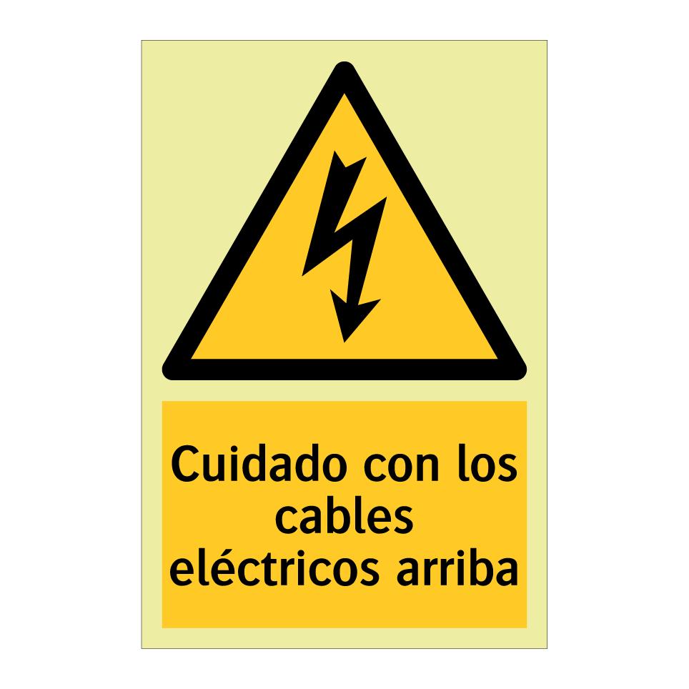 Cuidado con los cables eléctricos arriba