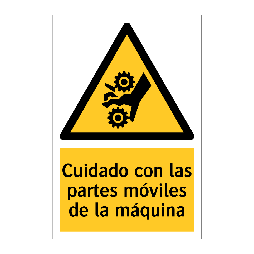 Cuidado con las partes móviles de la máquina