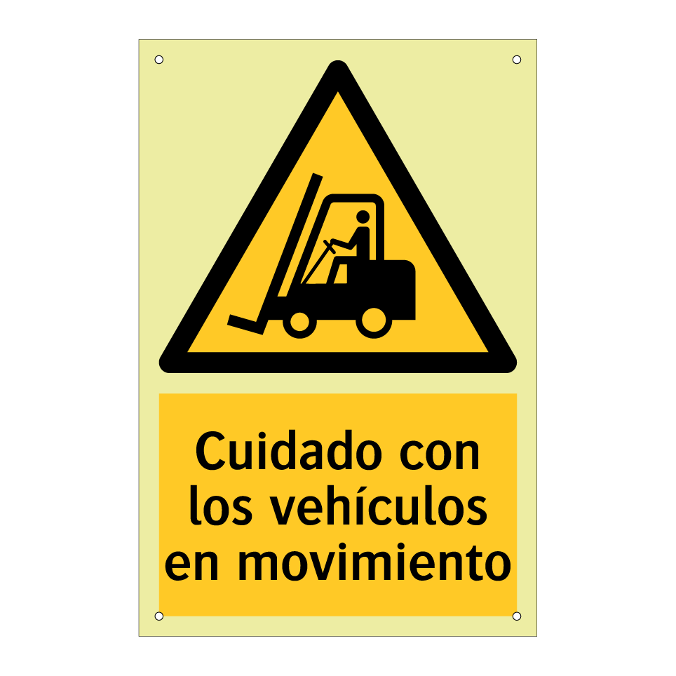Cuidado con los vehículos en movimiento