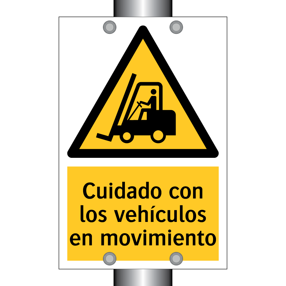 Cuidado con los vehículos en movimiento