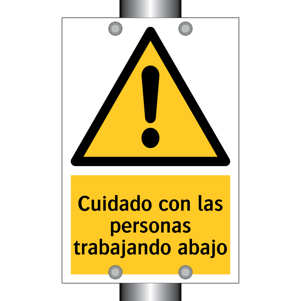 Cuidado con las personas trabajando abajo