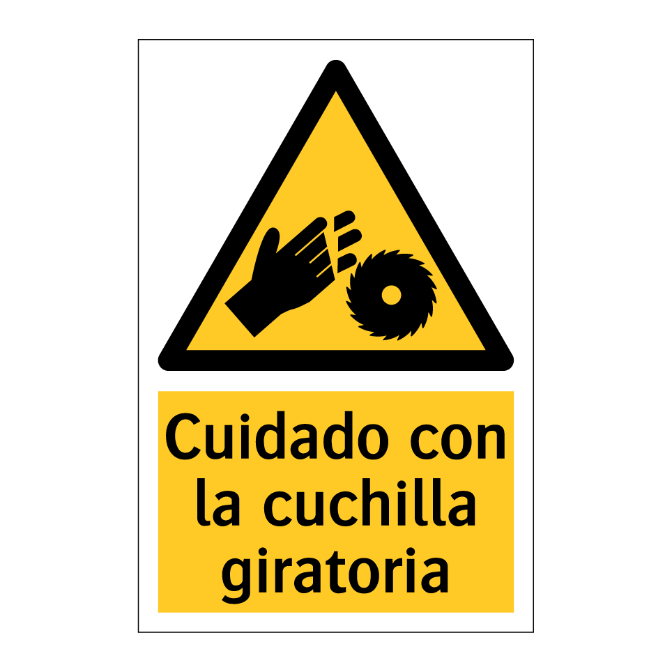 Cuidado con la cuchilla giratoria