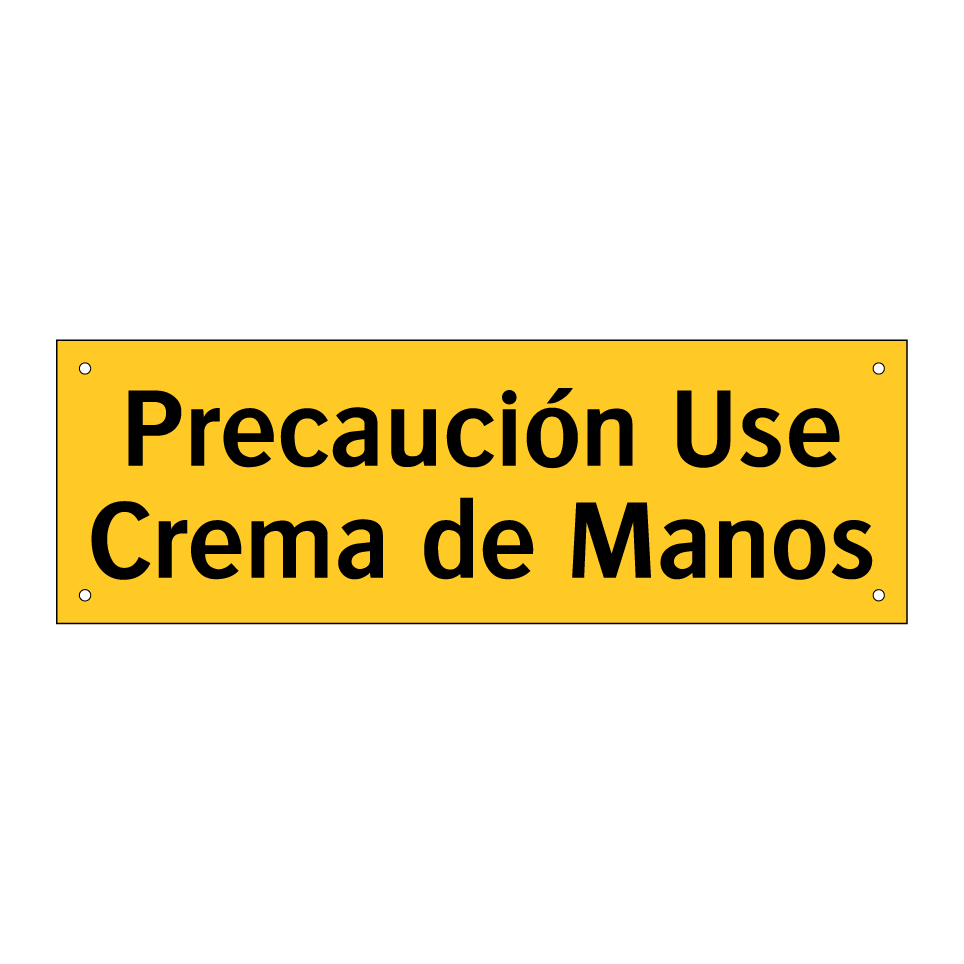 Precaución Use Crema de Manos