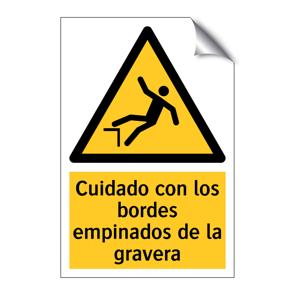 Cuidado con los bordes empinados de la gravera