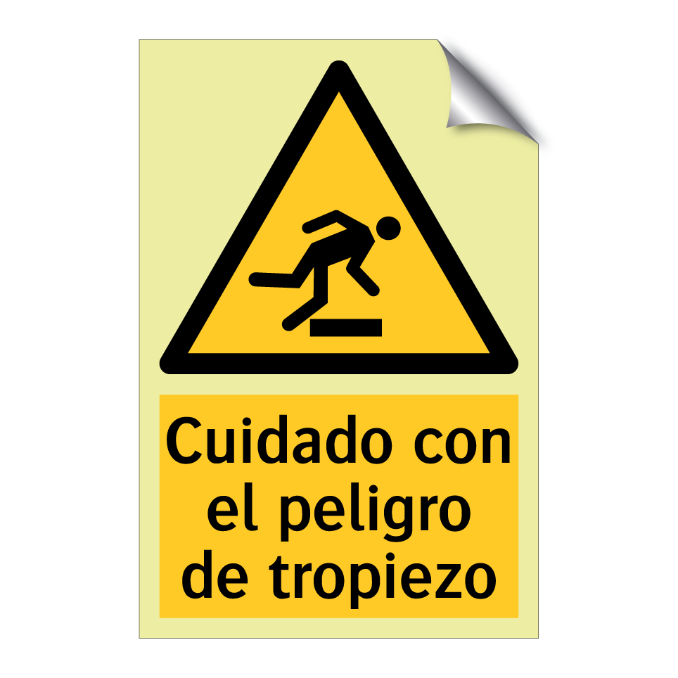 Cuidado con el peligro de tropiezo