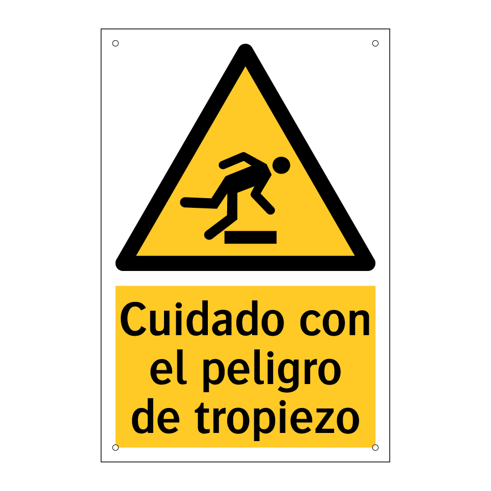 Cuidado con el peligro de tropiezo