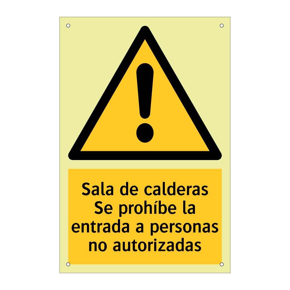 Sala de calderas Se prohíbe la entrada a personas no autorizadas