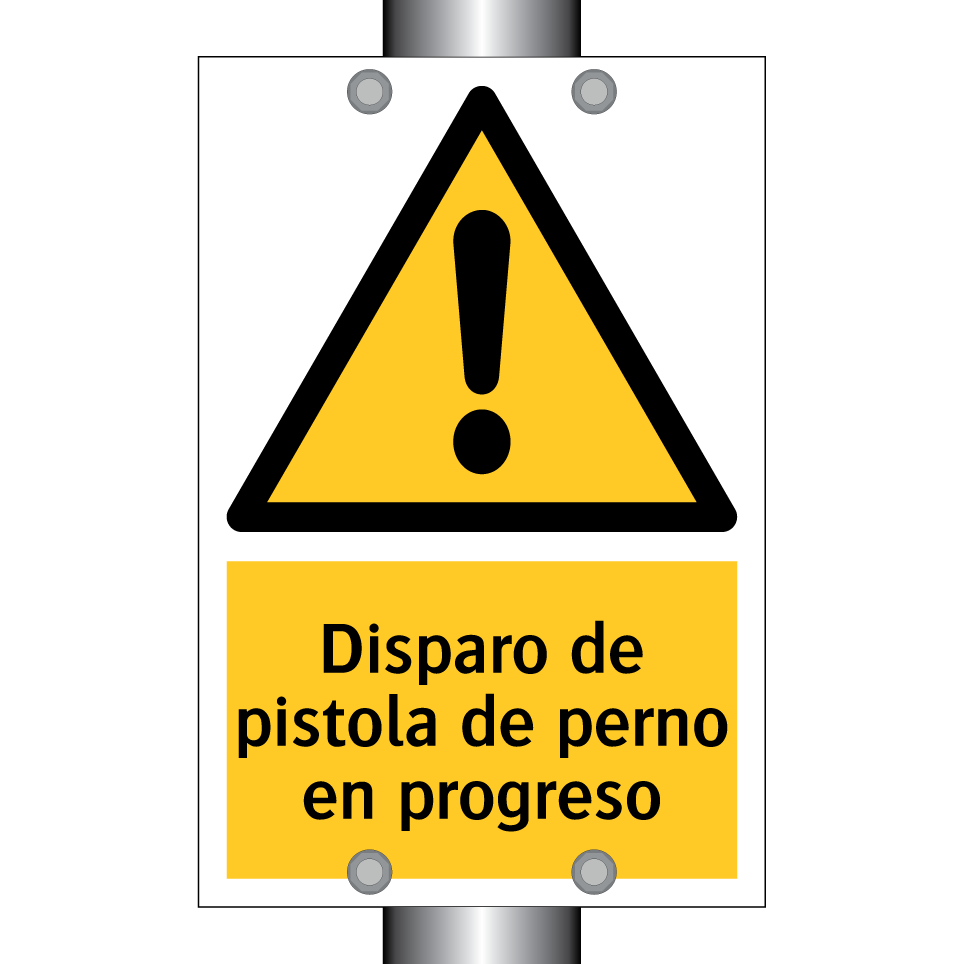 Disparo de pistola de perno en progreso