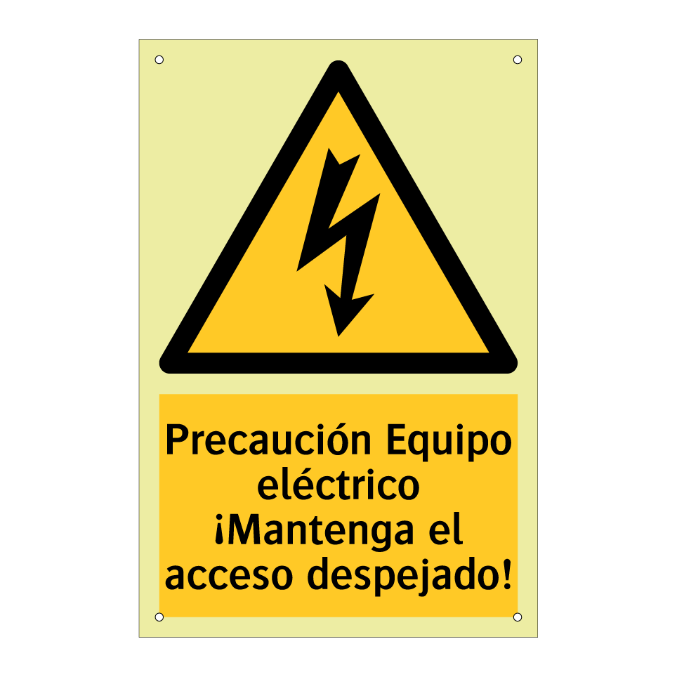 Precaución Equipo eléctrico ¡Mantenga el acceso despejado!