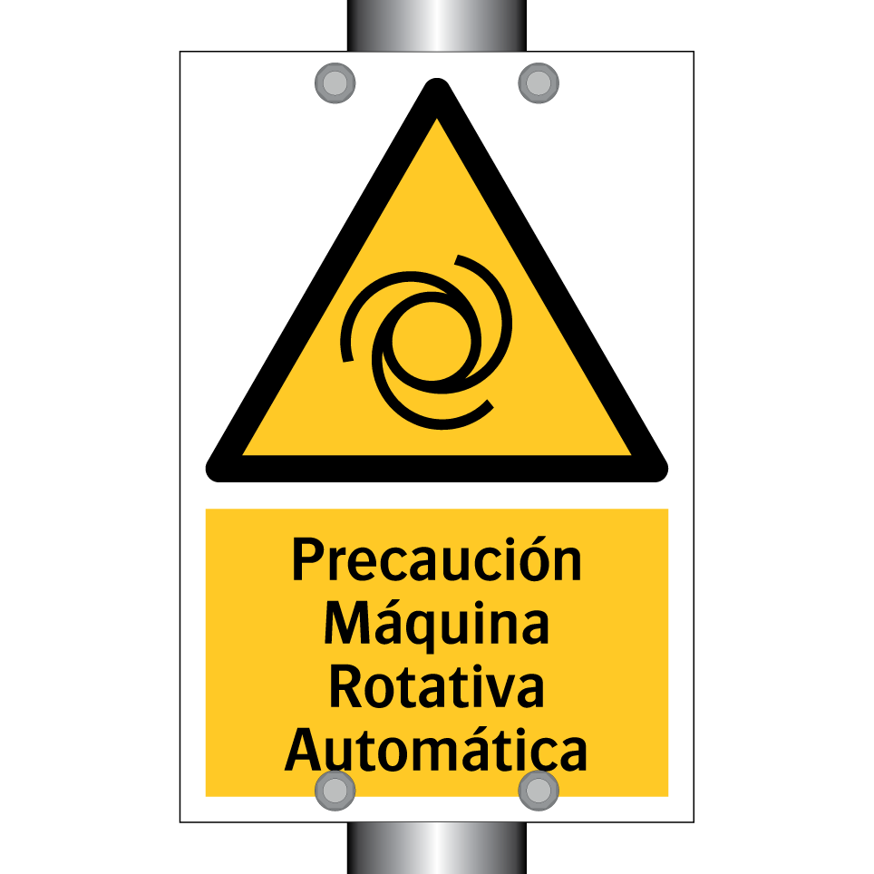 Precaución Máquina Rotativa Automática