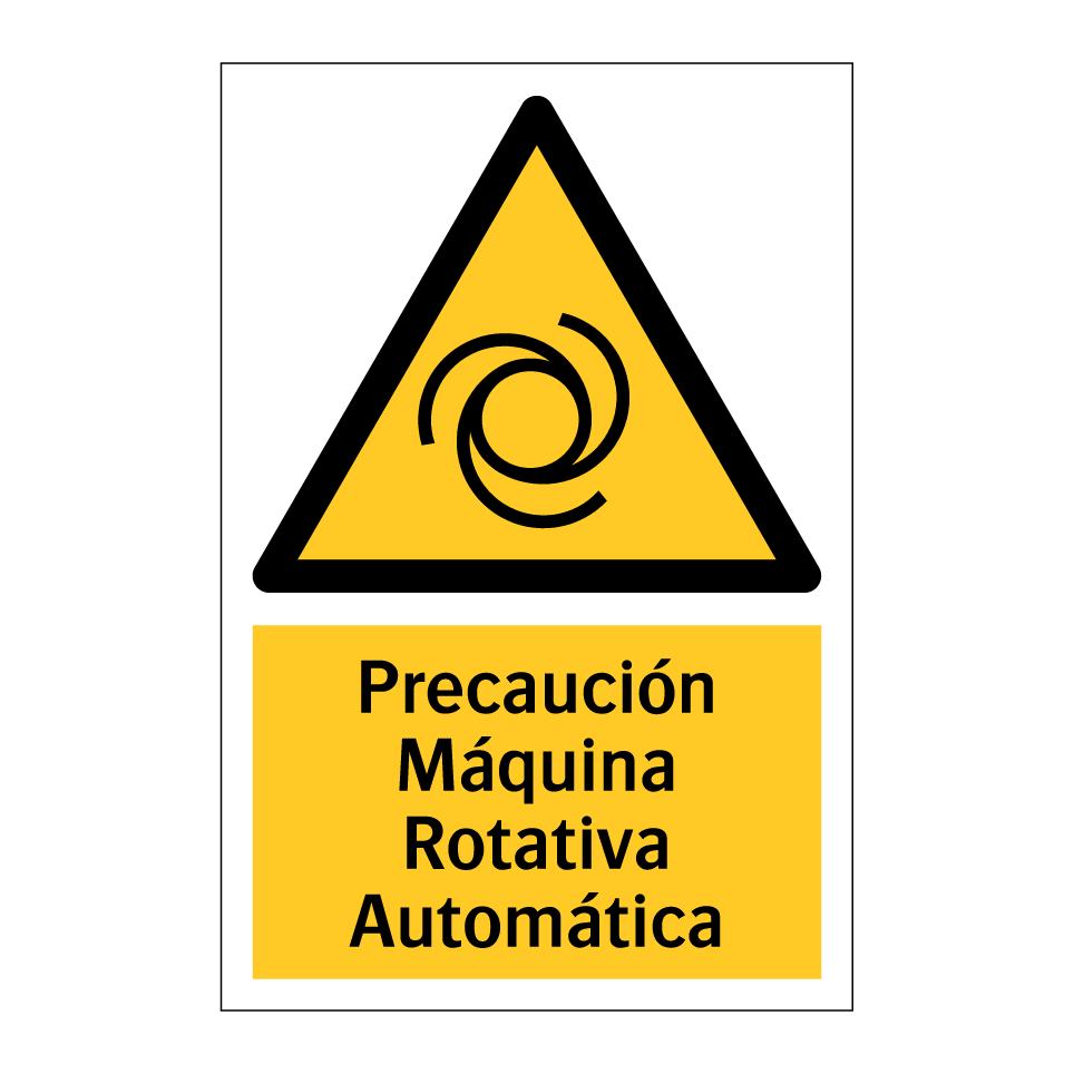 Precaución Máquina Rotativa Automática