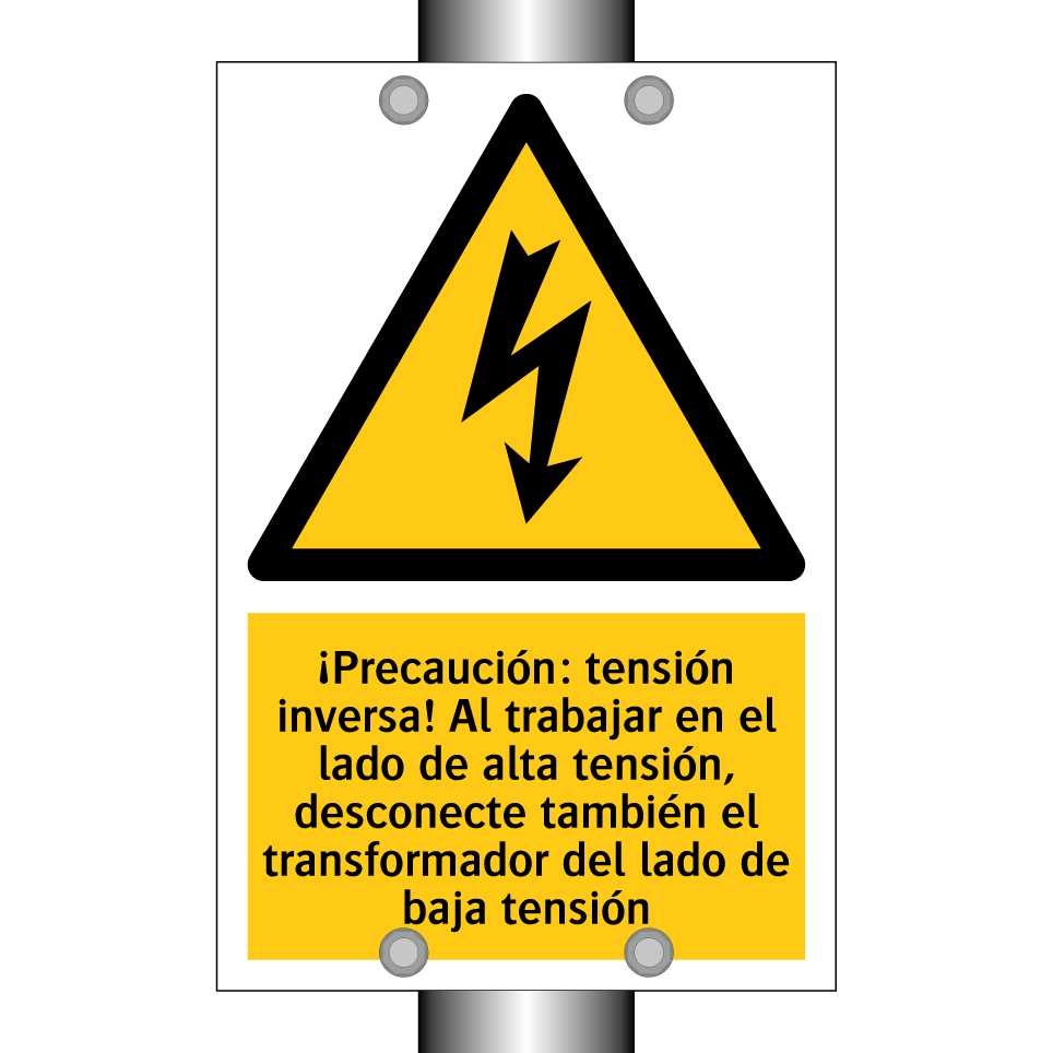 ¡Precaución: tensión inversa! Al trabajar en el lado de alta tensión, desconecte también el transformador del lado de baja tensión