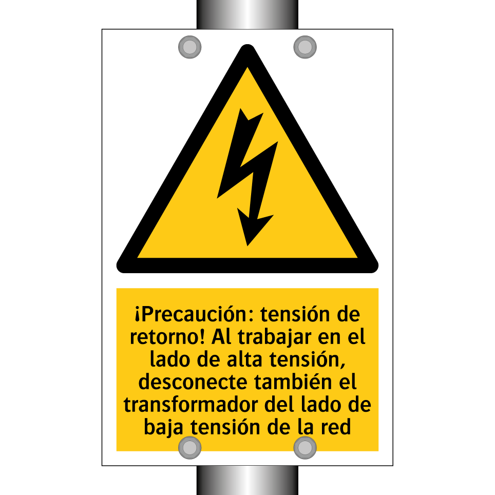 ¡Precaución: tensión de retorno! Al trabajar en el lado de alta tensión, desconecte también el transformador del lado de baja tensión de la red