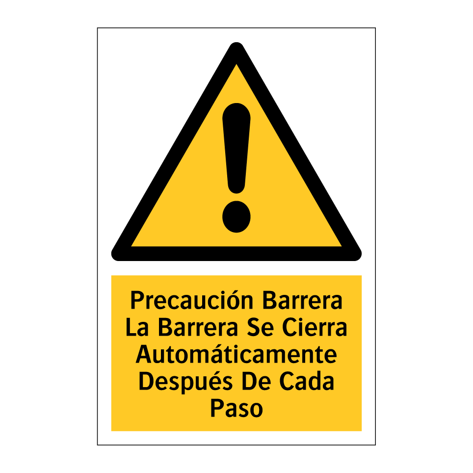 Precaución Barrera La Barrera Se Cierra Automáticamente Después De Cada Paso