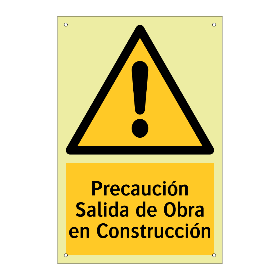 Precaución Salida de Obra en Construcción