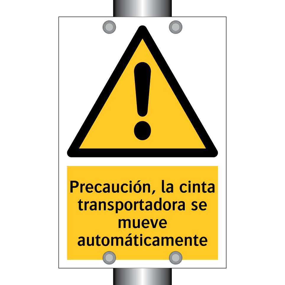 Precaución, la cinta transportadora se mueve automáticamente