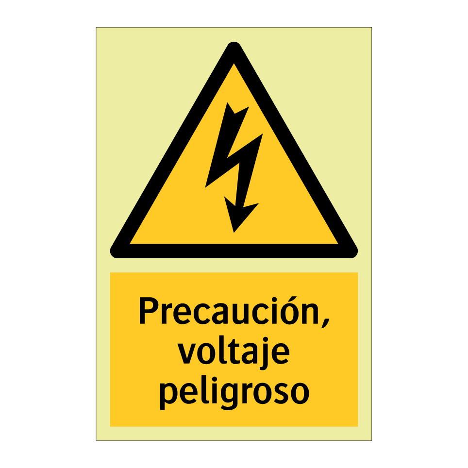 Precaución, voltaje peligroso