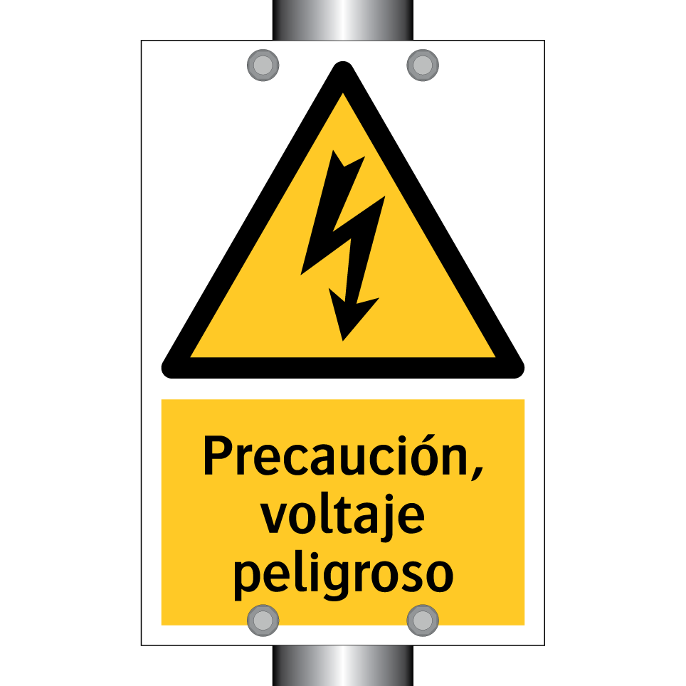 Precaución, voltaje peligroso