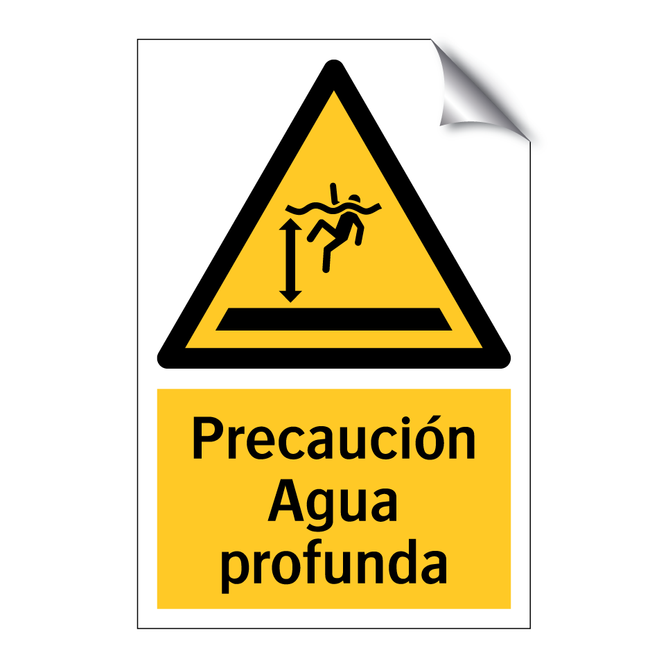 Precaución Agua profunda
