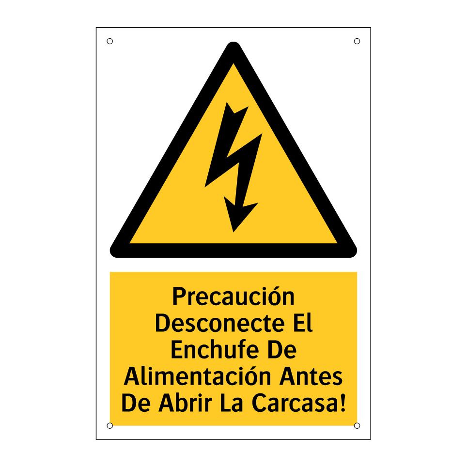 Precaución Desconecte El Enchufe De Alimentación Antes De Abrir La Carcasa!