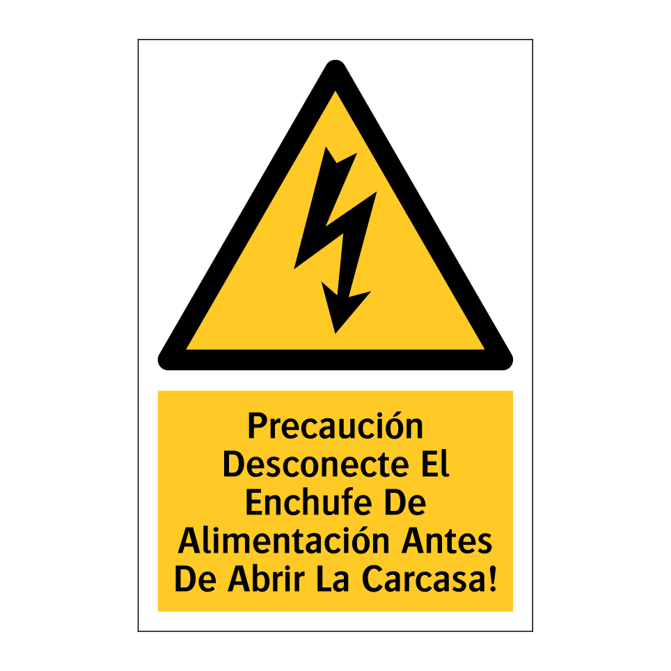 Precaución Desconecte El Enchufe De Alimentación Antes De Abrir La Carcasa!