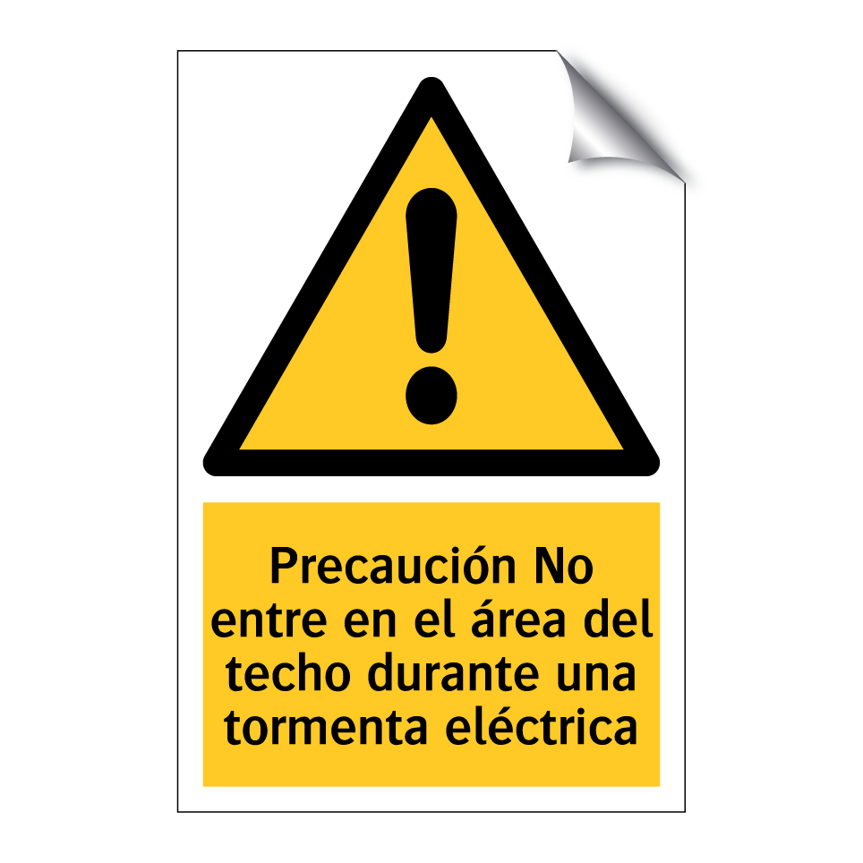 Precaución No entre en el área del techo durante una tormenta eléctrica