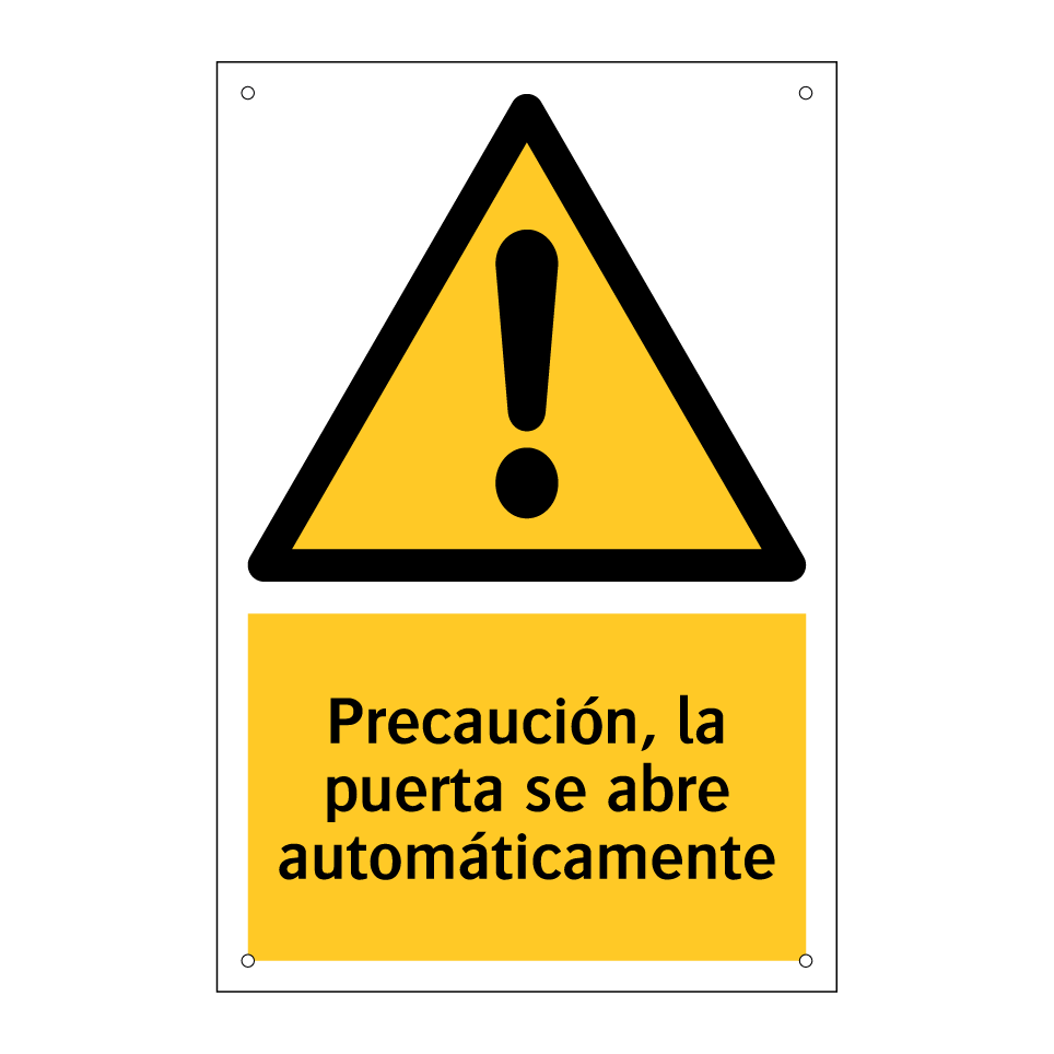 Precaución, la puerta se abre automáticamente