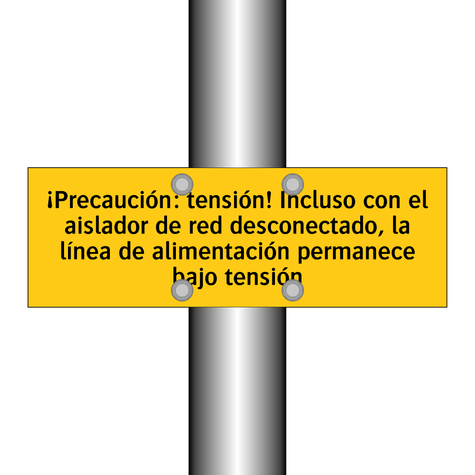 ¡Precaución: tensión! Incluso con el aislador de red desconectado, la línea de alimentación permanece bajo tensión