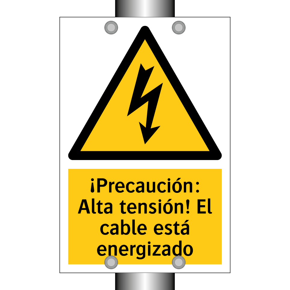 ¡Precaución: Alta tensión! El cable está energizado