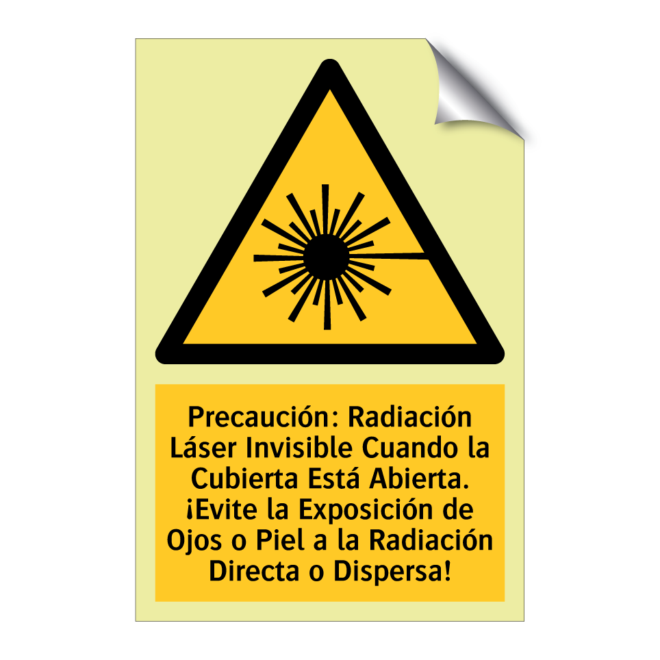 Precaución: Radiación Láser Invisible Cuando la Cubierta Está Abierta. ¡Evite la Exposición de Ojos o Piel a la Radiación Directa o Dispersa!