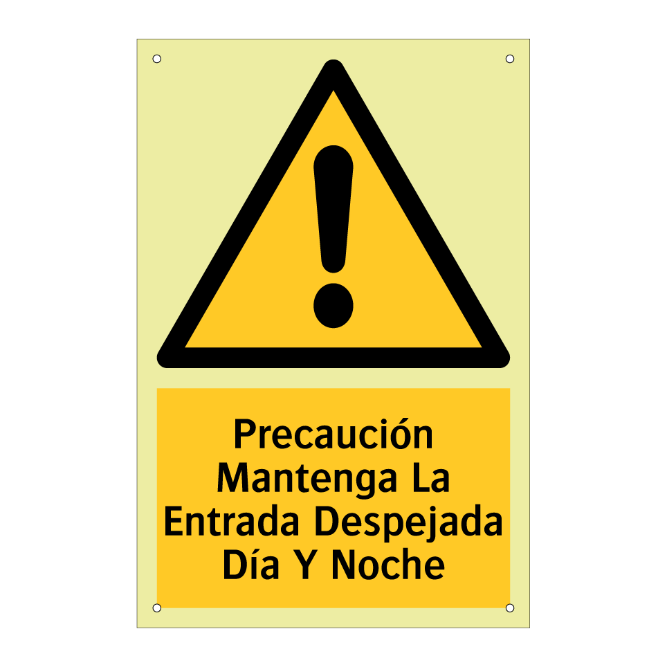 Precaución Mantenga La Entrada Despejada Día Y Noche