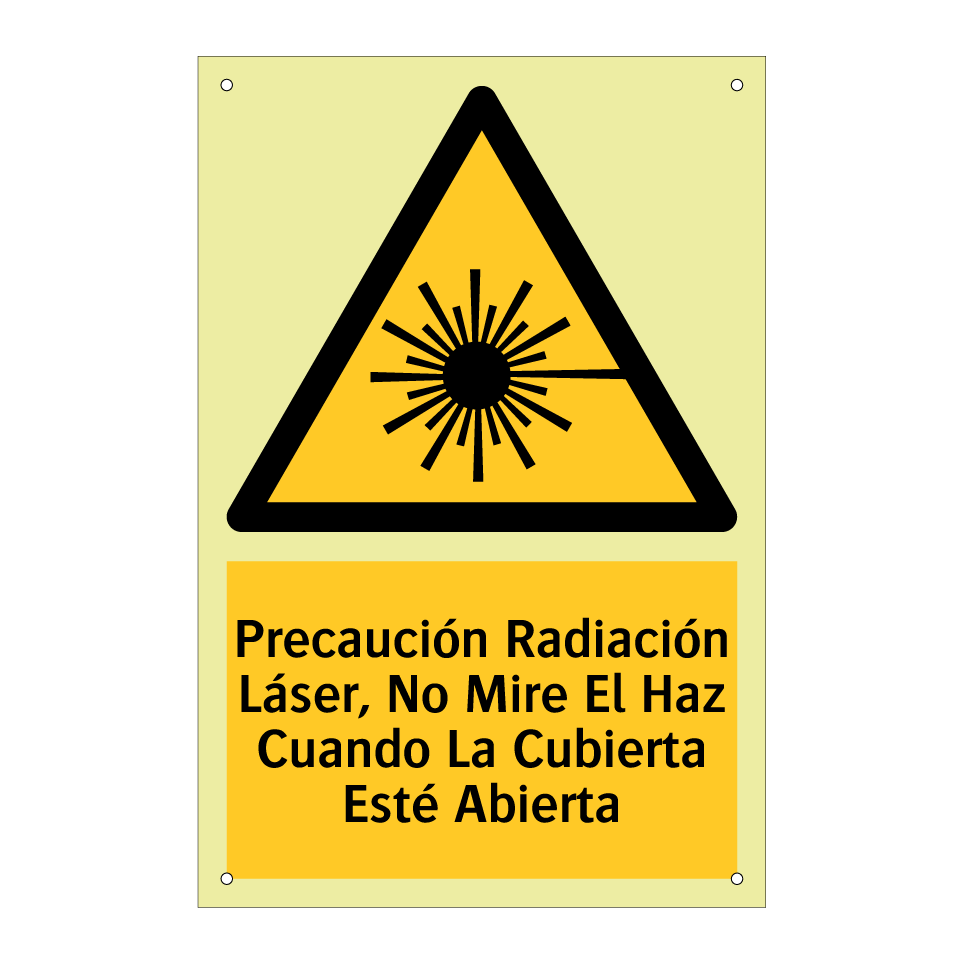Precaución Radiación Láser, No Mire El Haz Cuando La Cubierta Esté Abierta