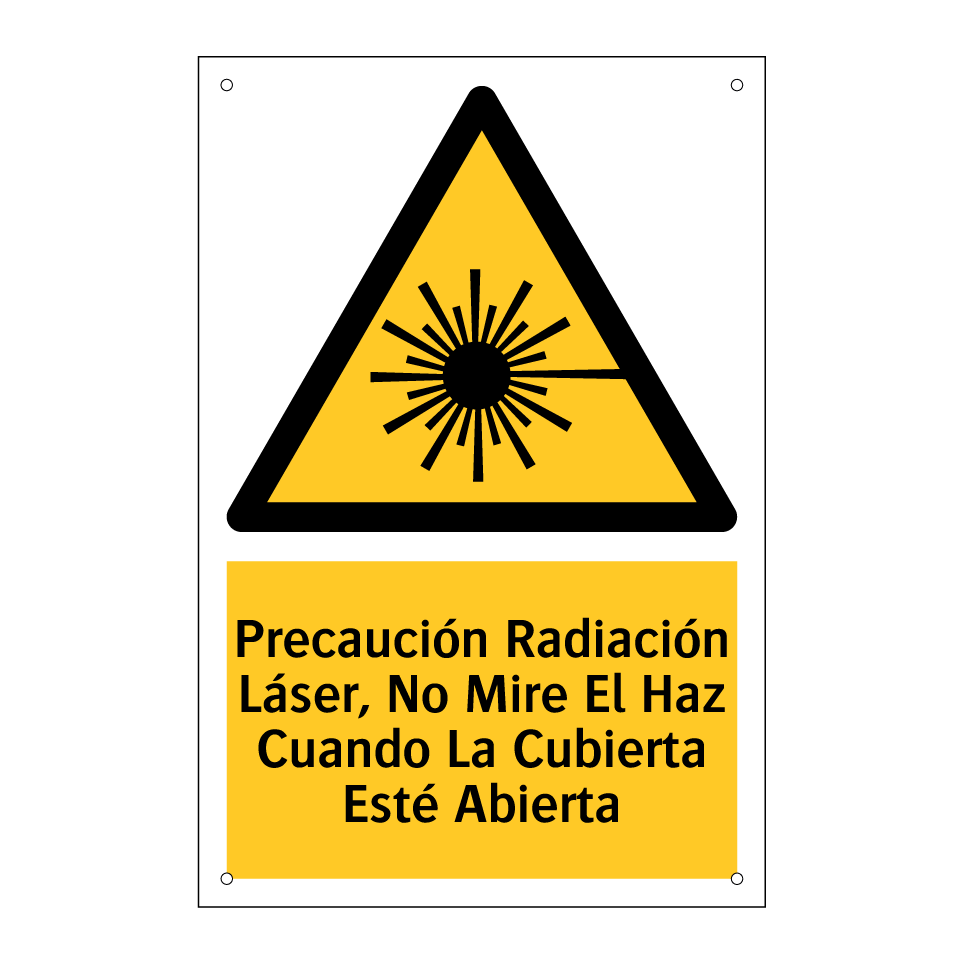 Precaución Radiación Láser, No Mire El Haz Cuando La Cubierta Esté Abierta