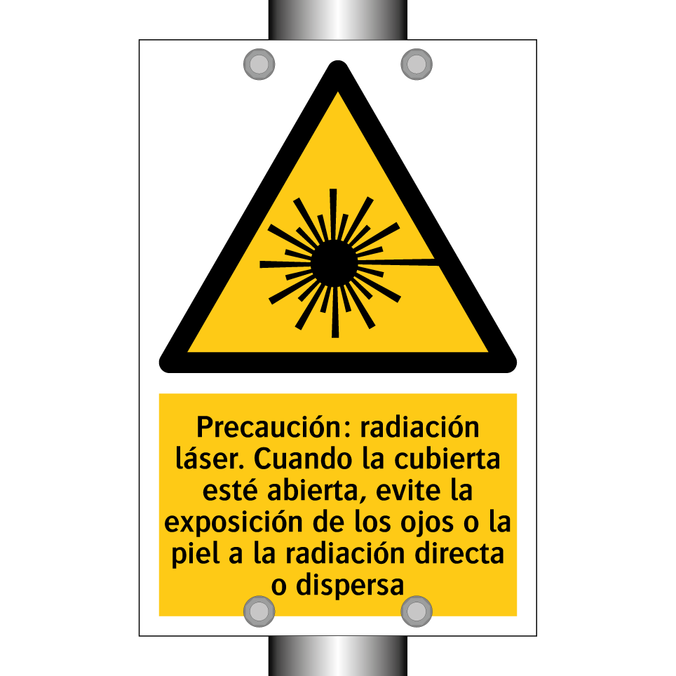 Precaución: radiación láser. Cuando la cubierta esté abierta, evite la exposición de los ojos o la piel a la radiación directa o dispersa