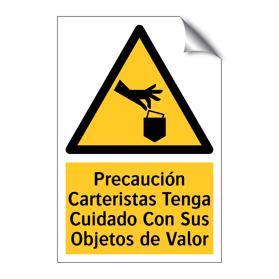 Precaución Carteristas Tenga Cuidado Con Sus Objetos de Valor