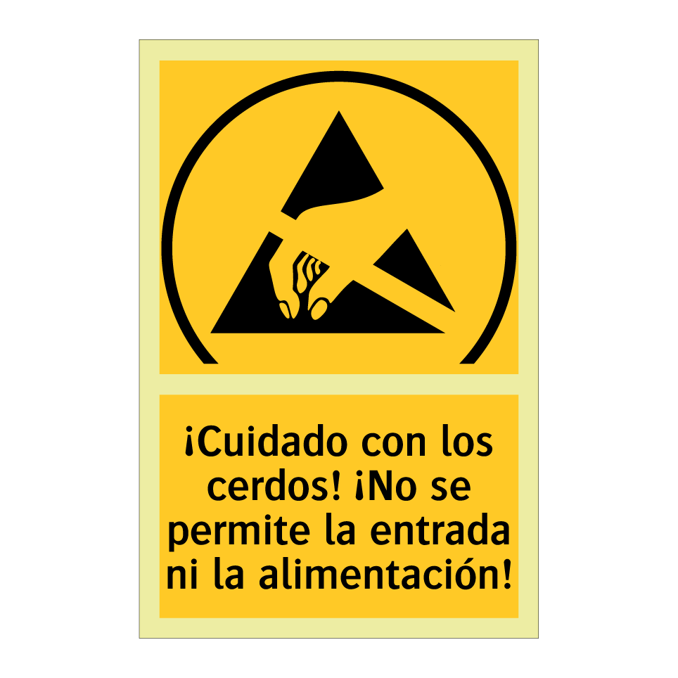 ¡Cuidado con los cerdos! ¡No se permite la entrada ni la alimentación!