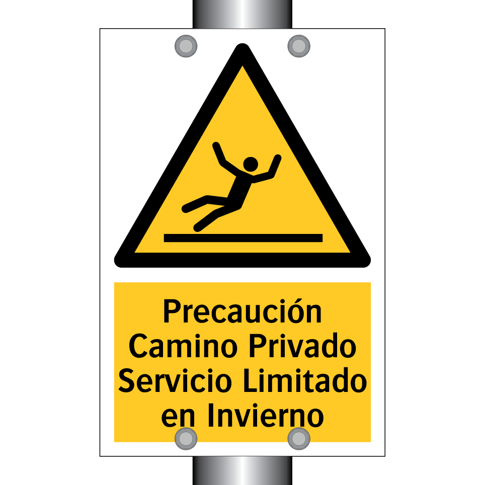 Precaución Camino Privado Servicio Limitado en Invierno