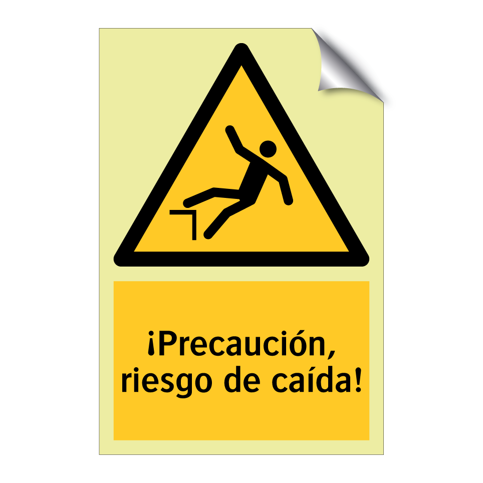 ¡Precaución, riesgo de caída!