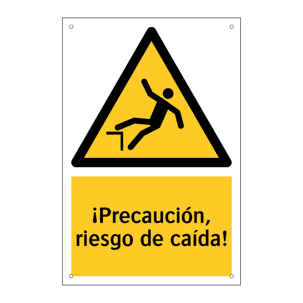 ¡Precaución, riesgo de caída!