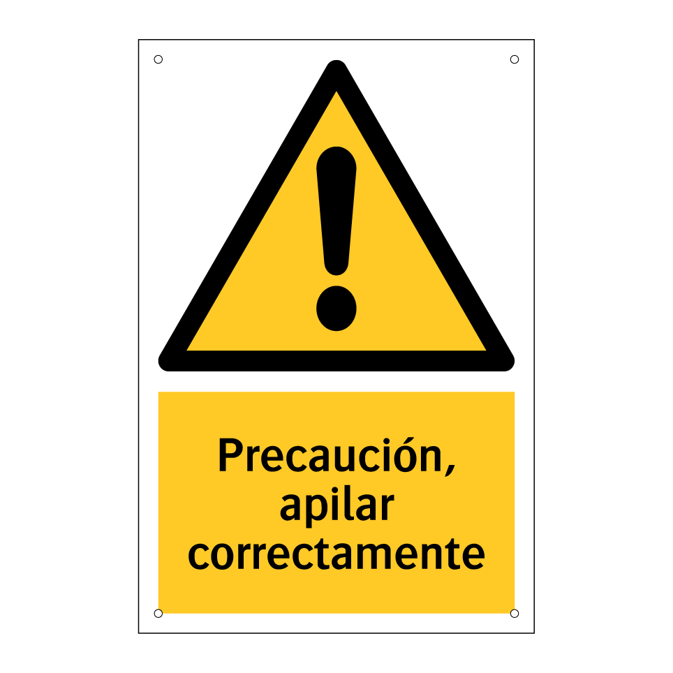 Precaución, apilar correctamente